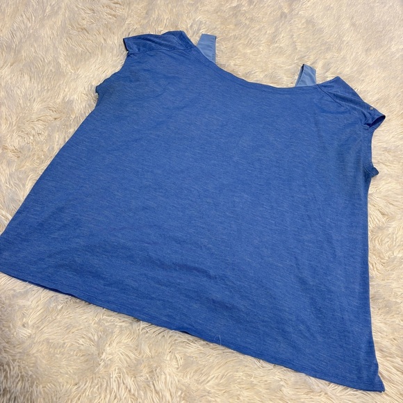 Columbia Women's blue Short Sleeve Cold Shoulder Tunic Top, Athletic Wear XL - Picture 1 of 9